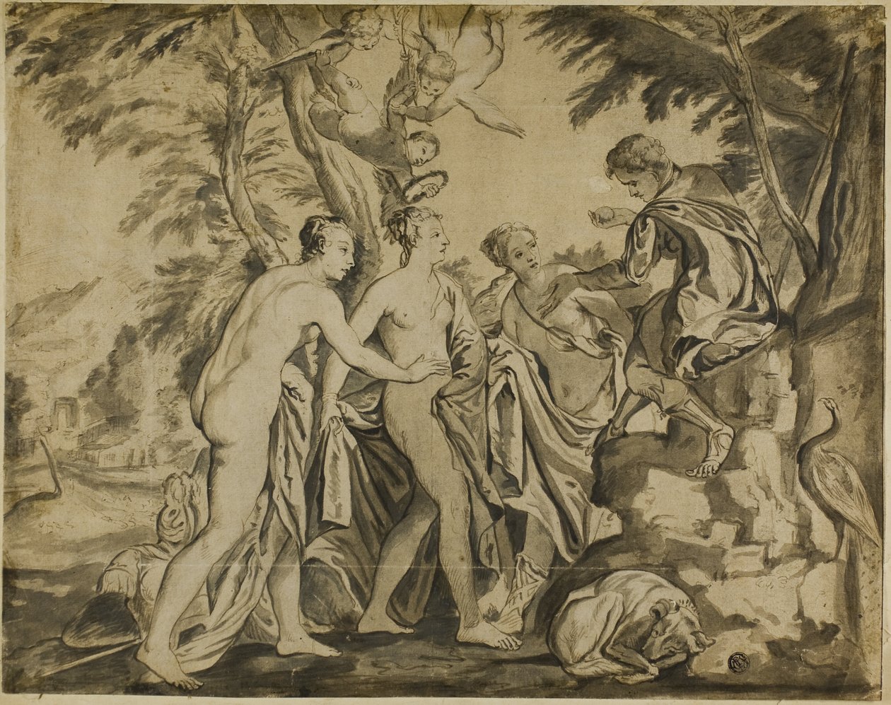 Pariisin tuomio tekijältä Workshop of Paolo Veronese