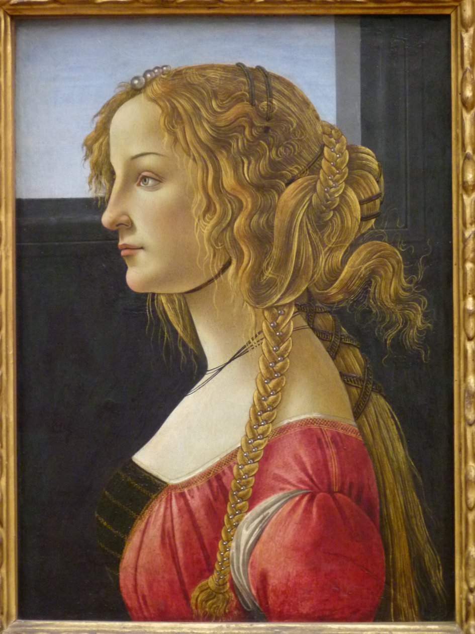 Saksa: Profilbildnis einer jungen Frau Nuoren naisen profiilikuva, luultavasti Simonetta. tekijältä Workshop of Sandro Botticelli