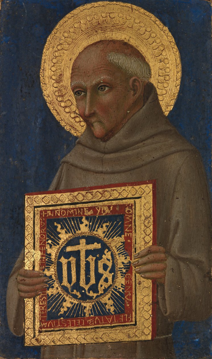 Saint Bernardino, n. 1460-70. tekijältä Workshop of Sano di Pietro