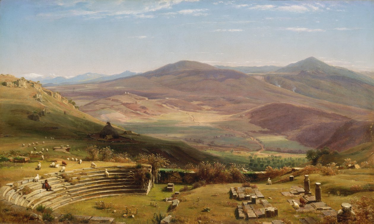 Tusculumin amfiteatteri ja Albano-vuoret, Rooma, 1860. tekijältä Worthington Whittredge