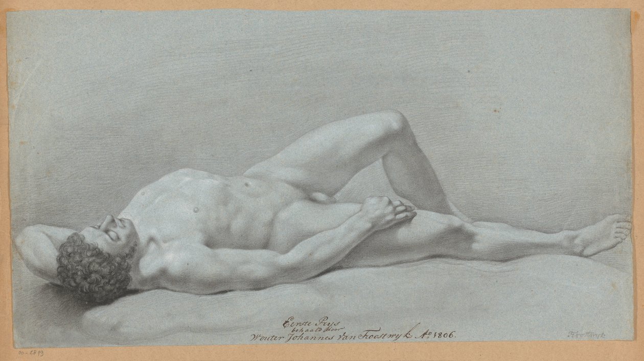 Miesten alaston makuuasennossa (1. palkinto 1806) tekijältä Wouter Johannes van Troostwijk