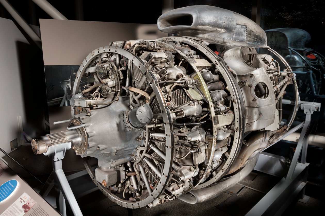 Wright Turbo-Cyclone 18R-3350-TC 972TC18DA2, 2-rivinen, radiaalimoottori, 1952. tekijältä Wright Aeronautical