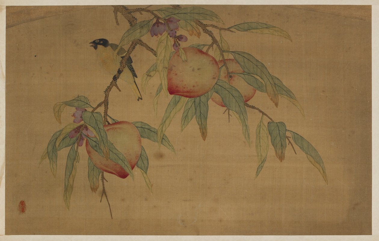 Lintu, hedelmät ja kukat, Qing-dynastia, 1741. tekijältä Wu Zhang