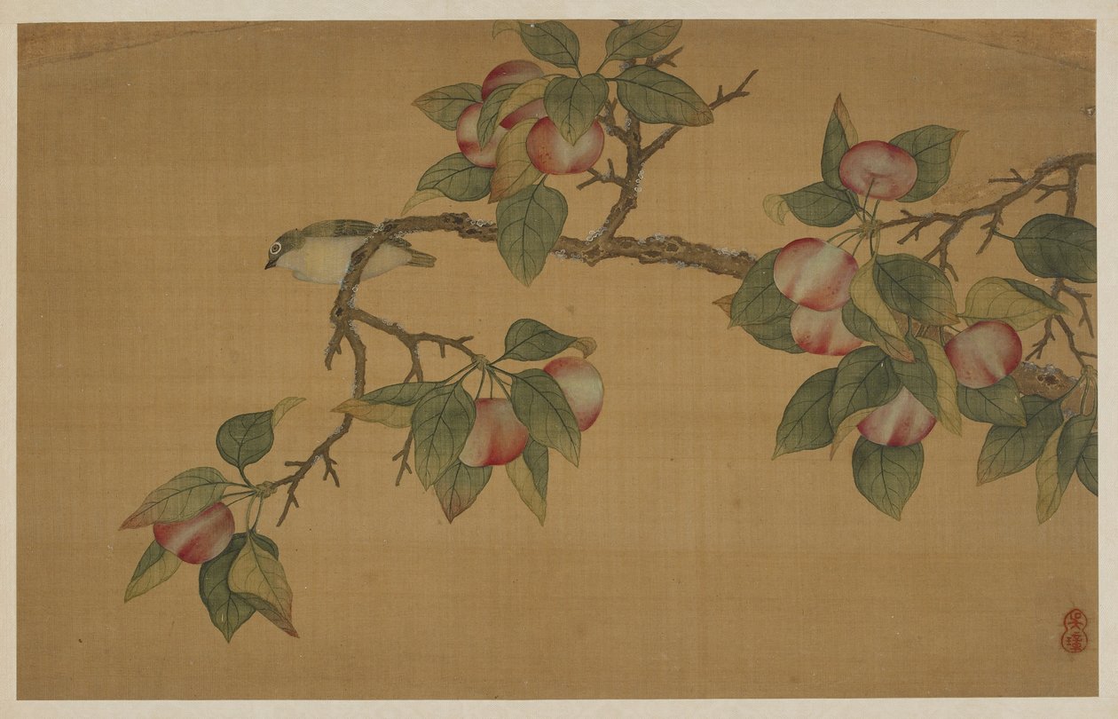 Lintu ja hedelmä, Qing-dynastia, 1741. tekijältä Wu Zhang