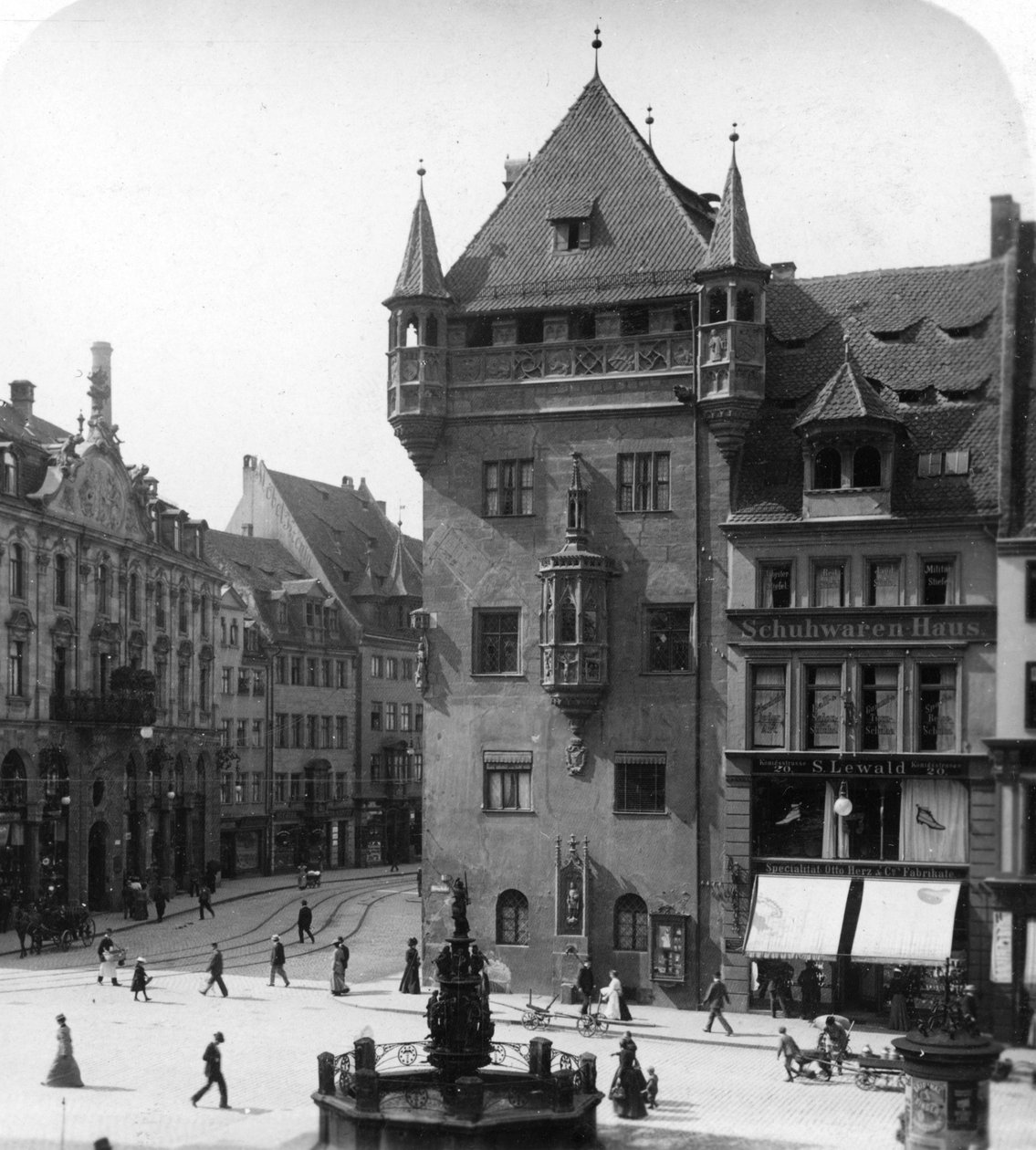 Nassauer Haus, Nürnberg, Baijeri, Saksa, c1900 tekijältä Wurthle and Sons
