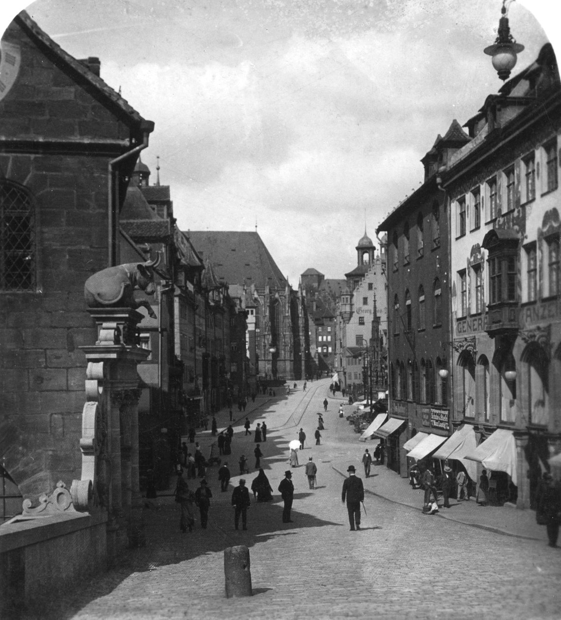 Fleischbrucken lihasilta, Nürnberg, Saksa, 1900-luku. tekijältä Wurthle and Sons