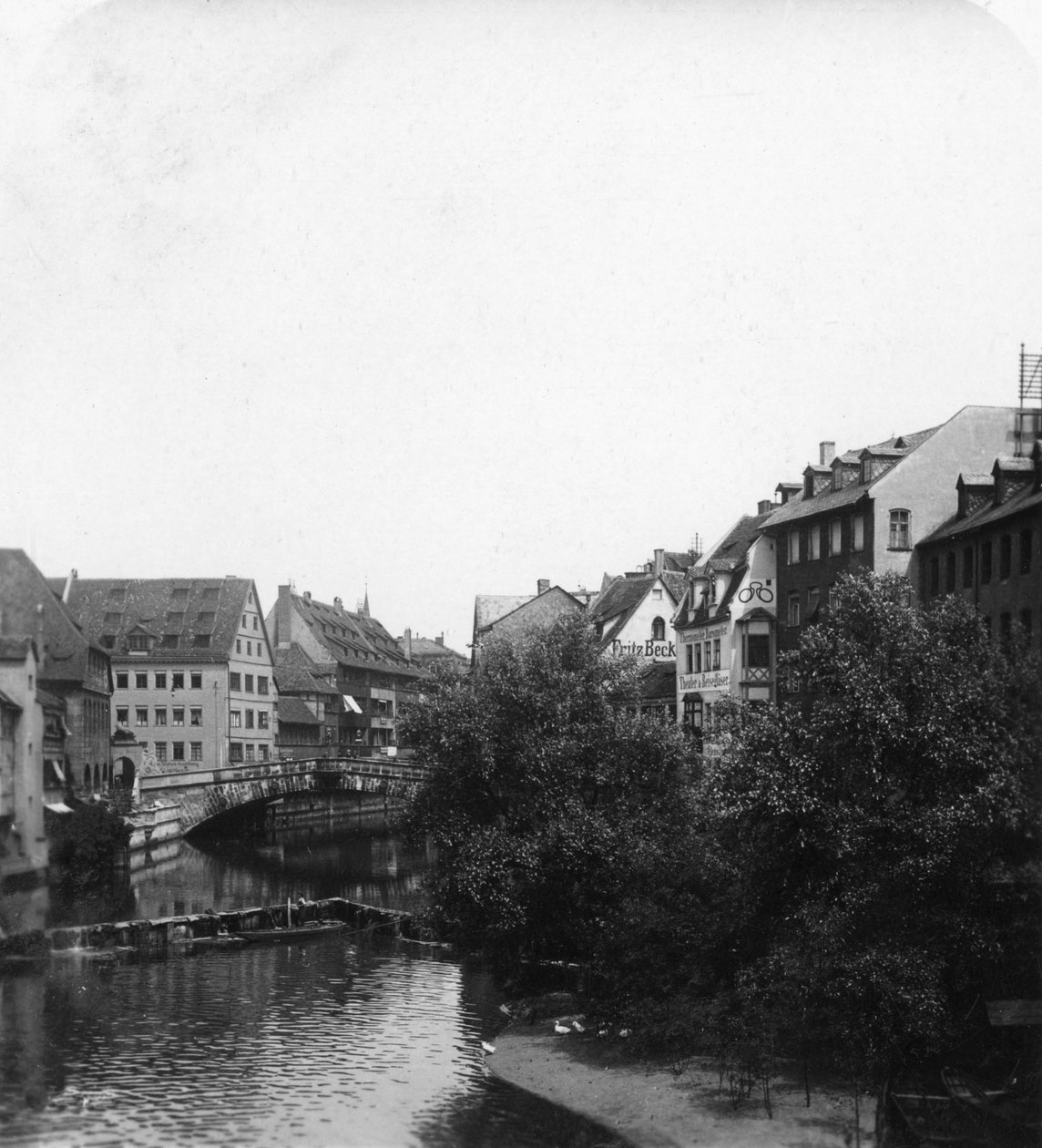 Fleischbrucken lihasilta, Nürnberg, Saksa, 1900-luku. tekijältä Wurthle and Sons