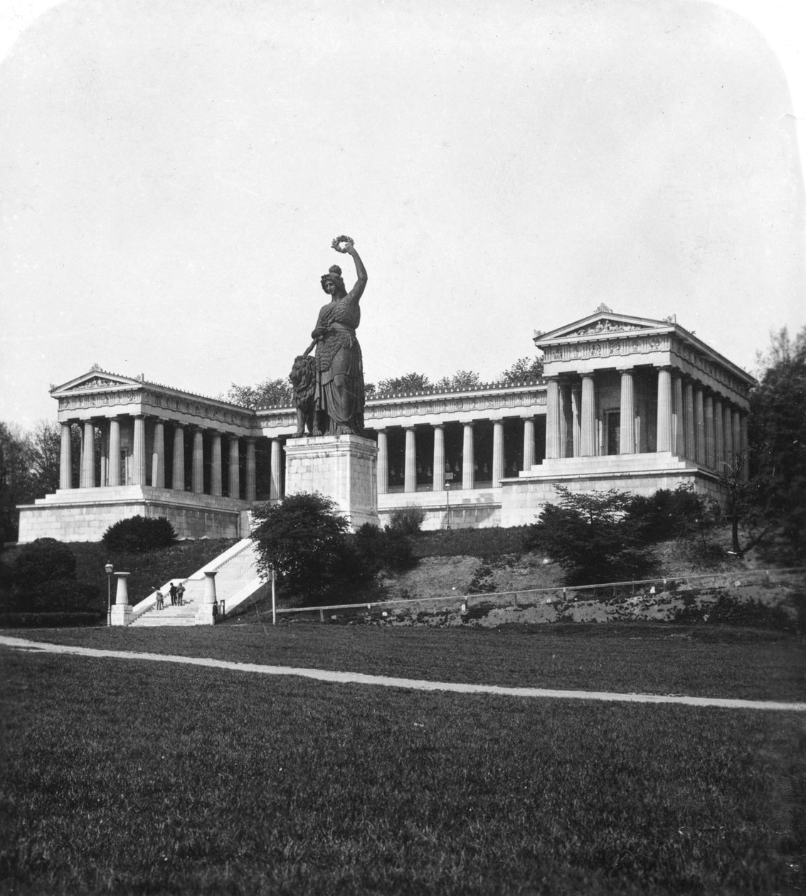 Ruhmeshalle ja Baijeri -patsas, München, Saksa, 1900 tekijältä Wurthle and Sons