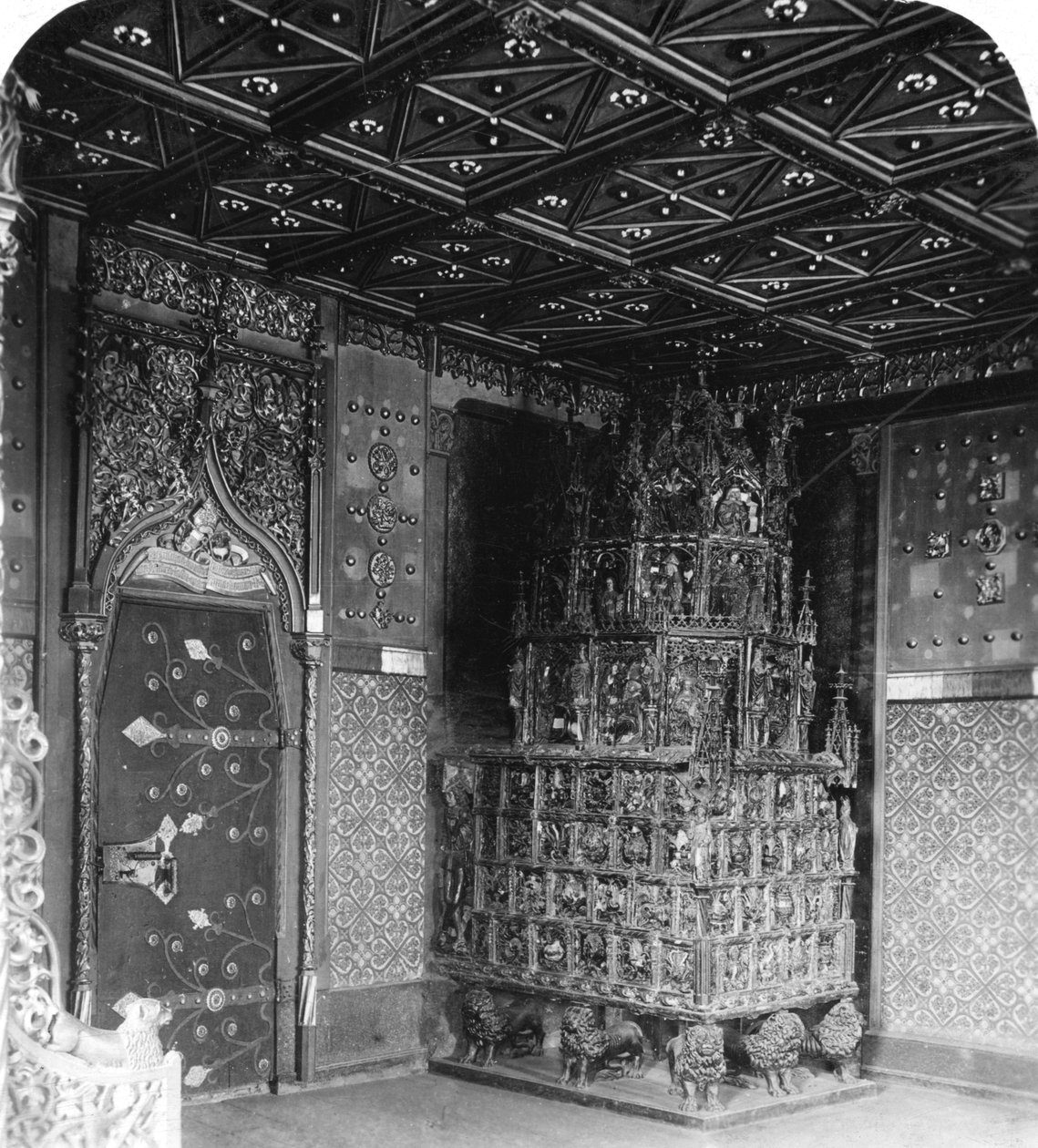 Uuni Princes Chamberissa, Festung Hohensalzburg, Salzburg, Itävalta, 1900-luku. tekijältä Wurthle and Sons