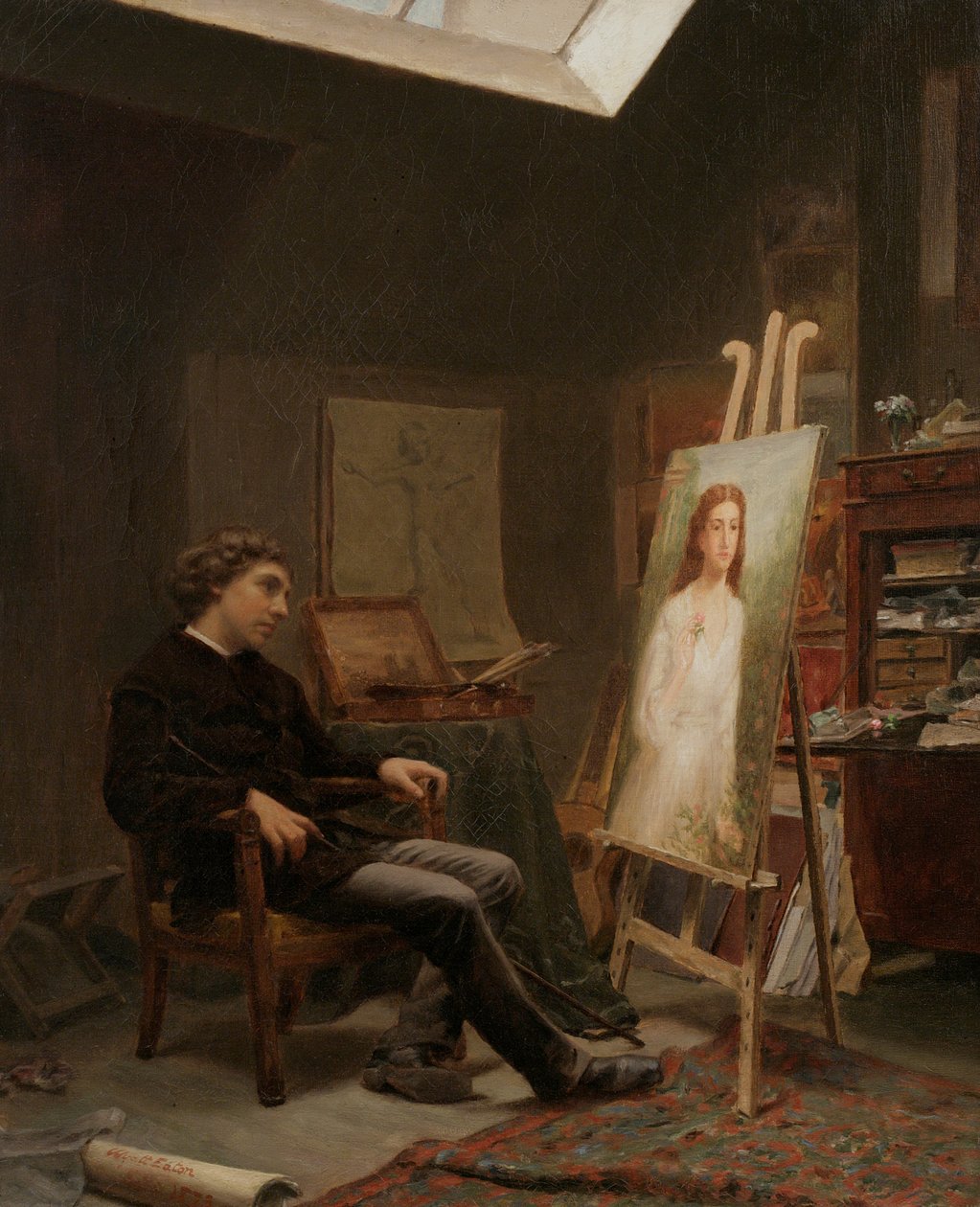 Taiteilija studiossaan, 1873 tekijältä Wyatt Eaton