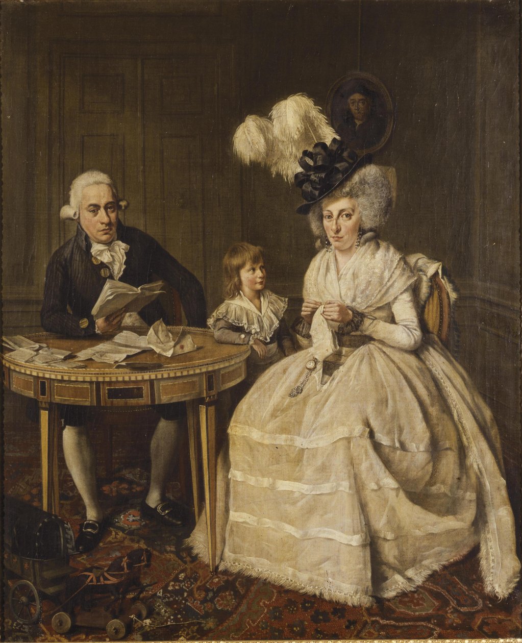 Muotokuva Johannes Enschedé jr. vaimonsa Johanna Swavingin ja heidän poikansa Johannes Enschedé III: n kanssa, kirjoittanut Wybrand Hendriks vuonna 1796 tekijältä Wybrand Hendricks