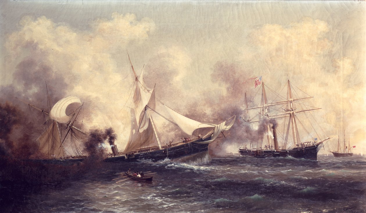 U.S.S. Kearsarge uppoamassa Alabamassa tekijältä Xanthus Russell Smith