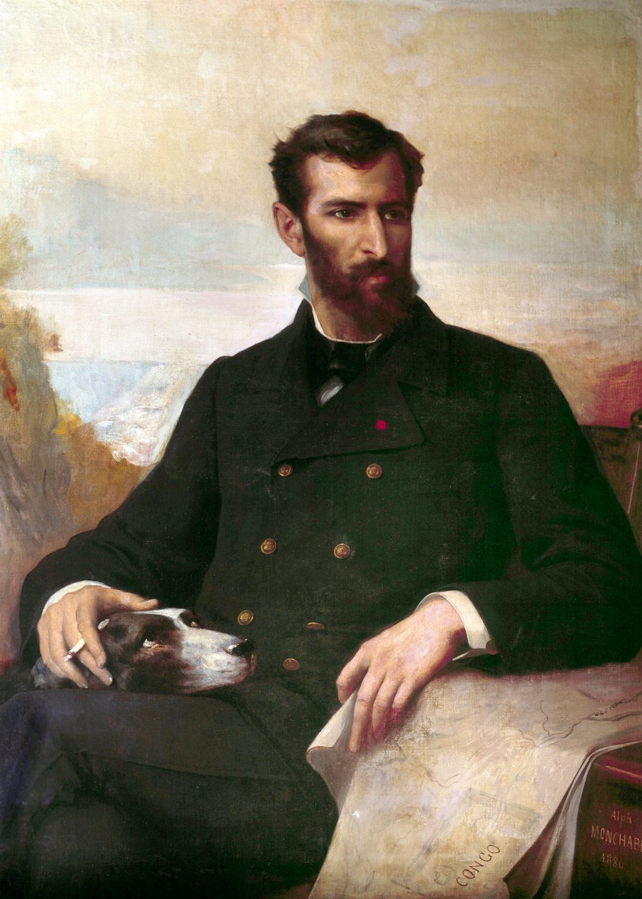 Pierre Savorgnan de Brazzan muotokuva (öljy kankaalle tekijältä Xavier Alphonse Monchablon
