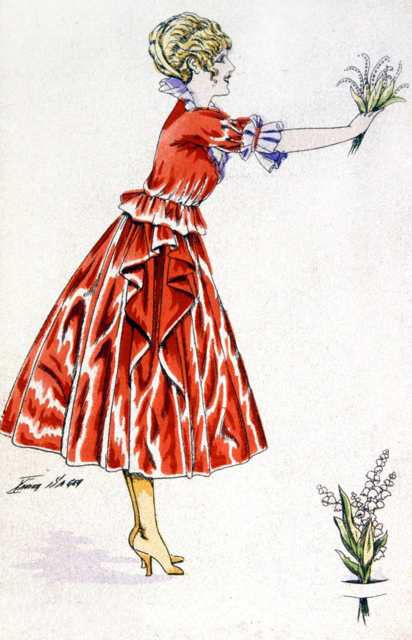 Kielo onnea varten, n. 1930 (postikortti) tekijältä Xavier Sager