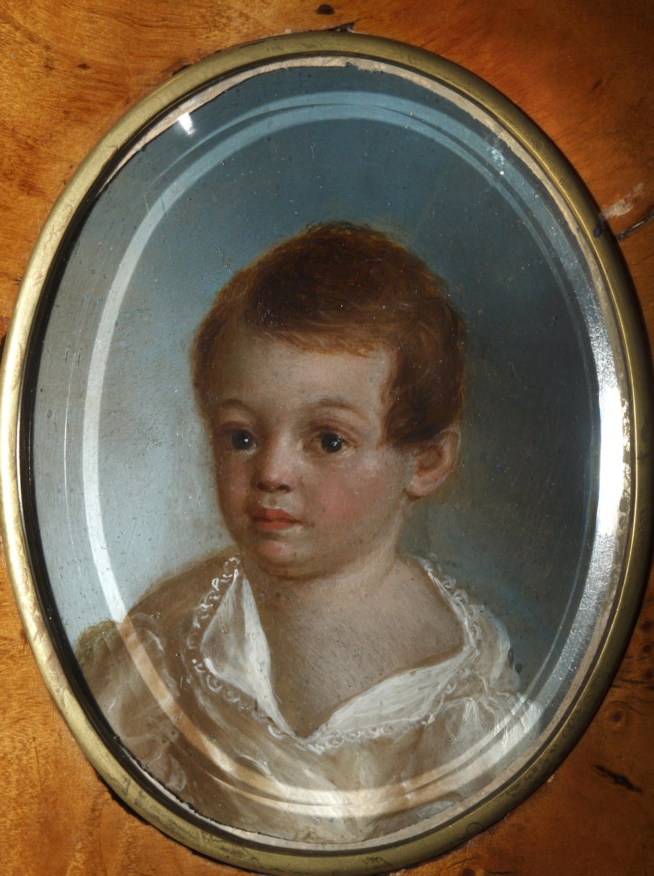 ""Runoilija Aleksanteri Sergejevitš Puškinin (1799-1837) muotokuva lapsena) Xavier de Maistren (1763-1852) maalaus 1802 A. S. Pushkinin valtionmuseo, Moskova tekijältä Xavier de Maistre