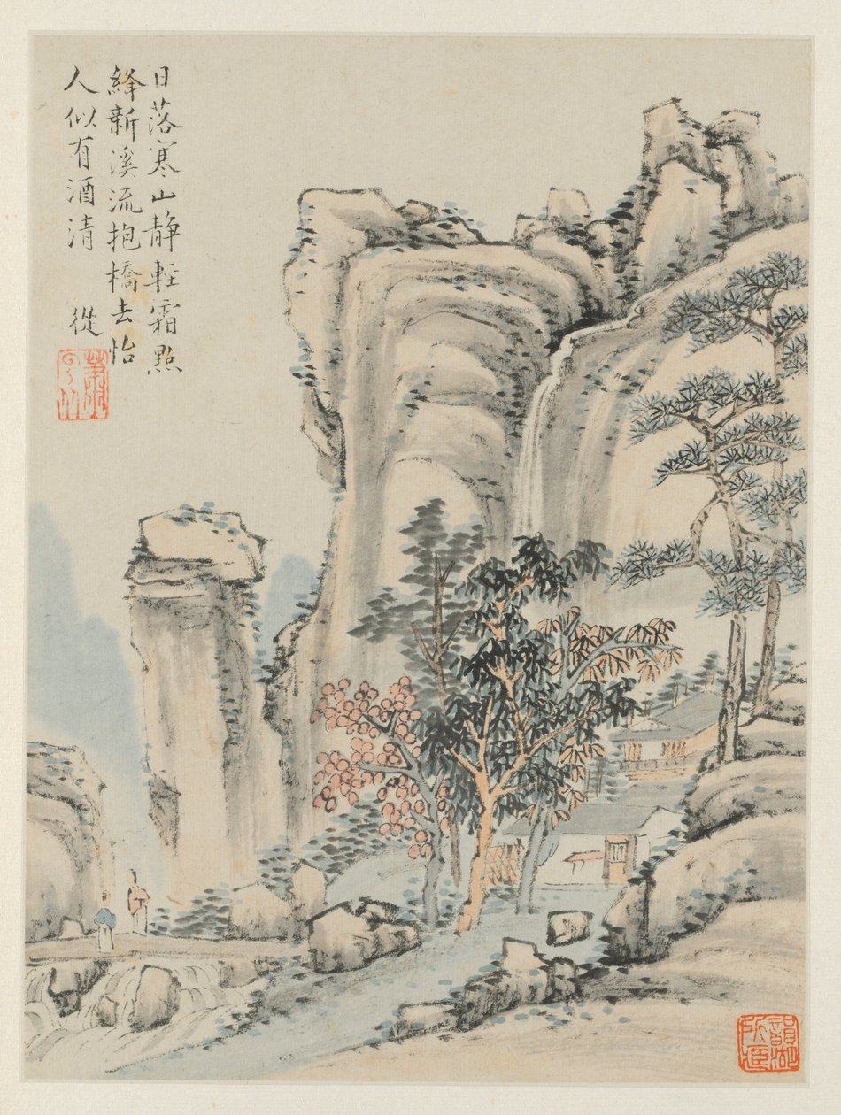 Seasonal Landscapes -albumi, Leaf E edellinen lehti 3, 1668. tekijältä Xiao Yuncong