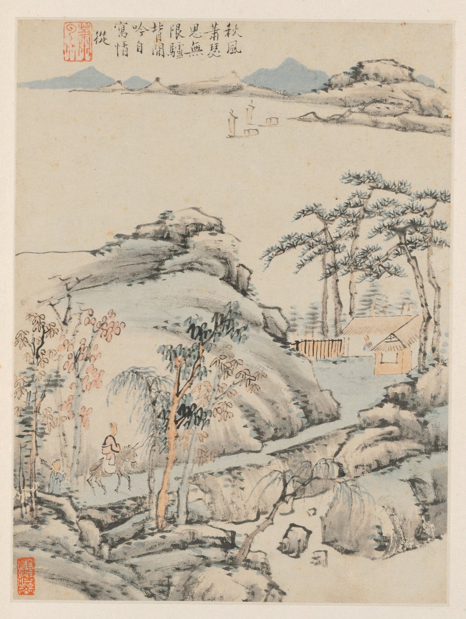 Seasonal Landscapes -albumi, Leaf F edellinen lehti 5, 1668. tekijältä Xiao Yuncong