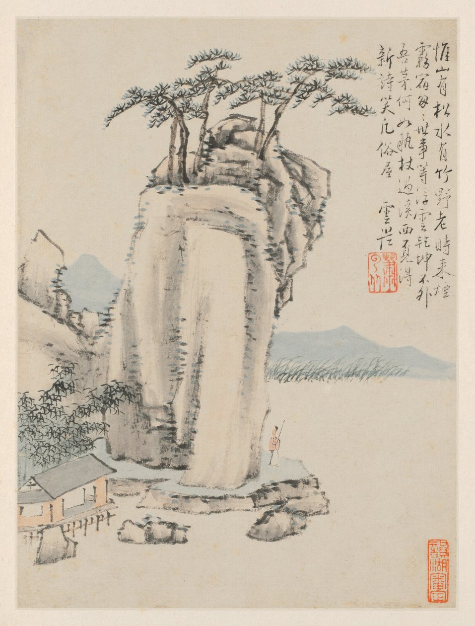 Seasonal Landscapes -albumi, Leaf G edellinen lehti 7, 1668. tekijältä Xiao Yuncong