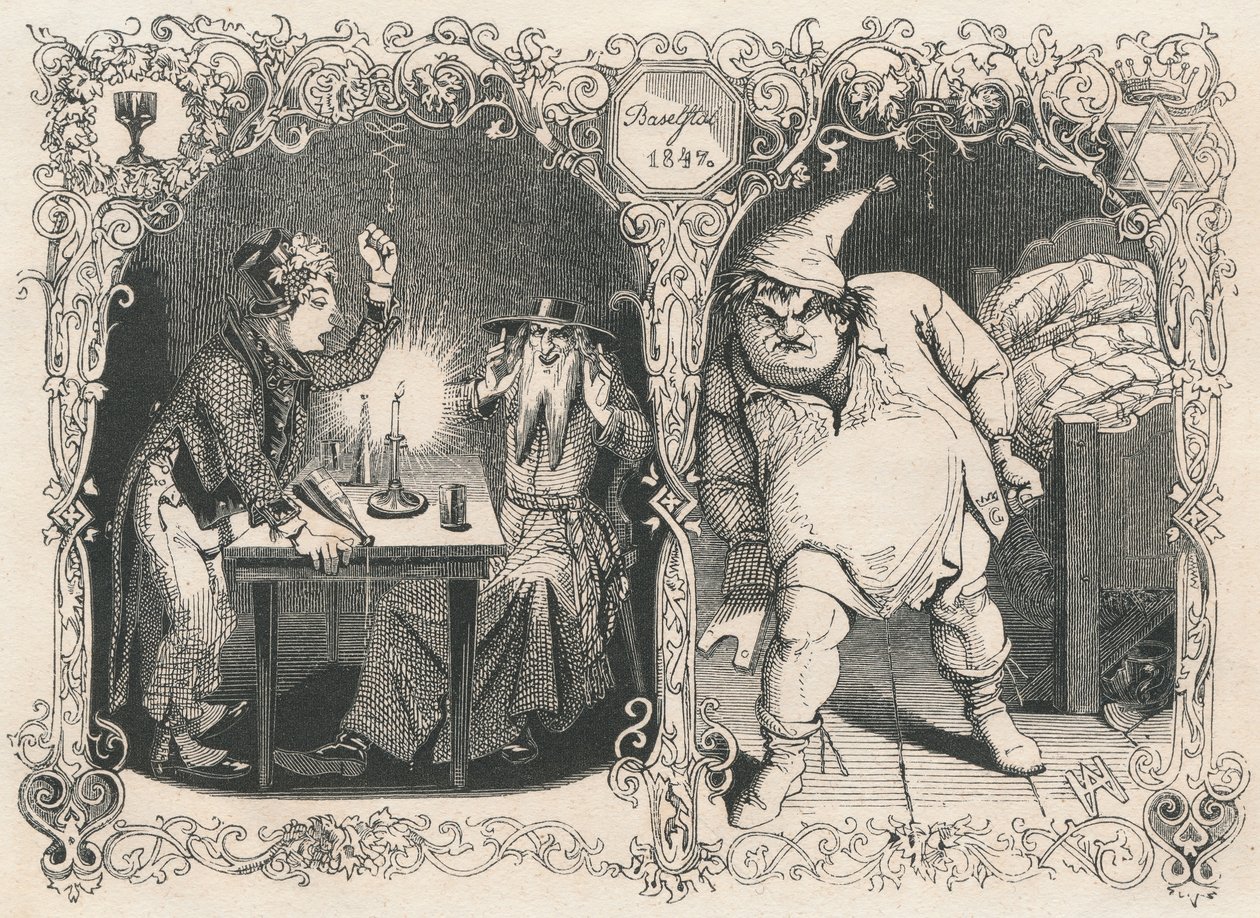 Gambrinus belauscht Bacchus und Noah tekijältä Xylographie