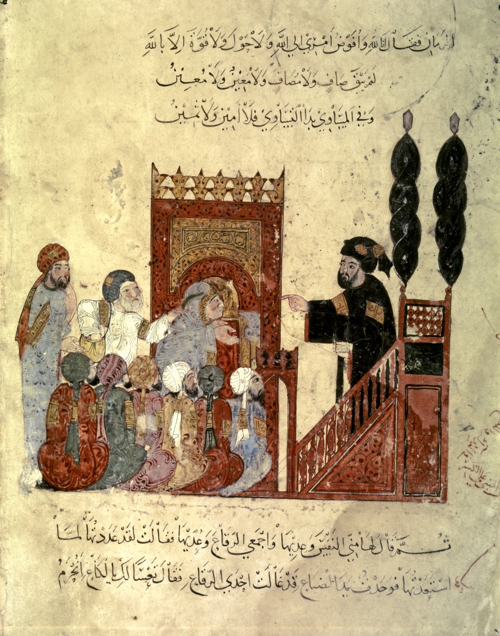 Kohtaus moskeijan sisällä tekijältä Yahya ibn Mahmud Al Wasiti