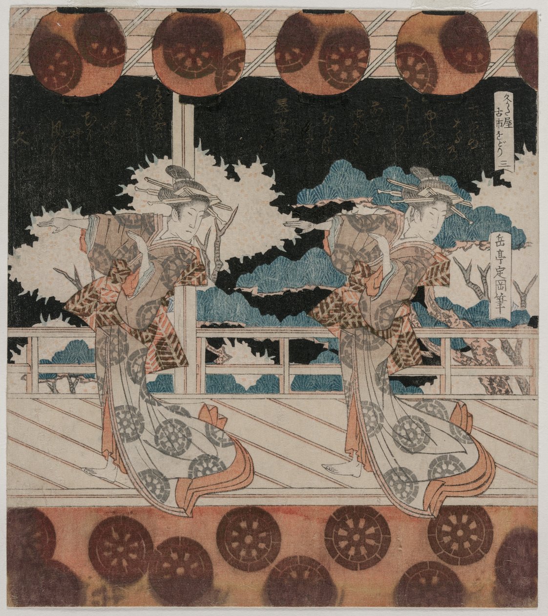 Hisagataya-ryhmän tanssi Furuichissa, 1820-luvun puoliväli. tekijältä Yashima Gakutei