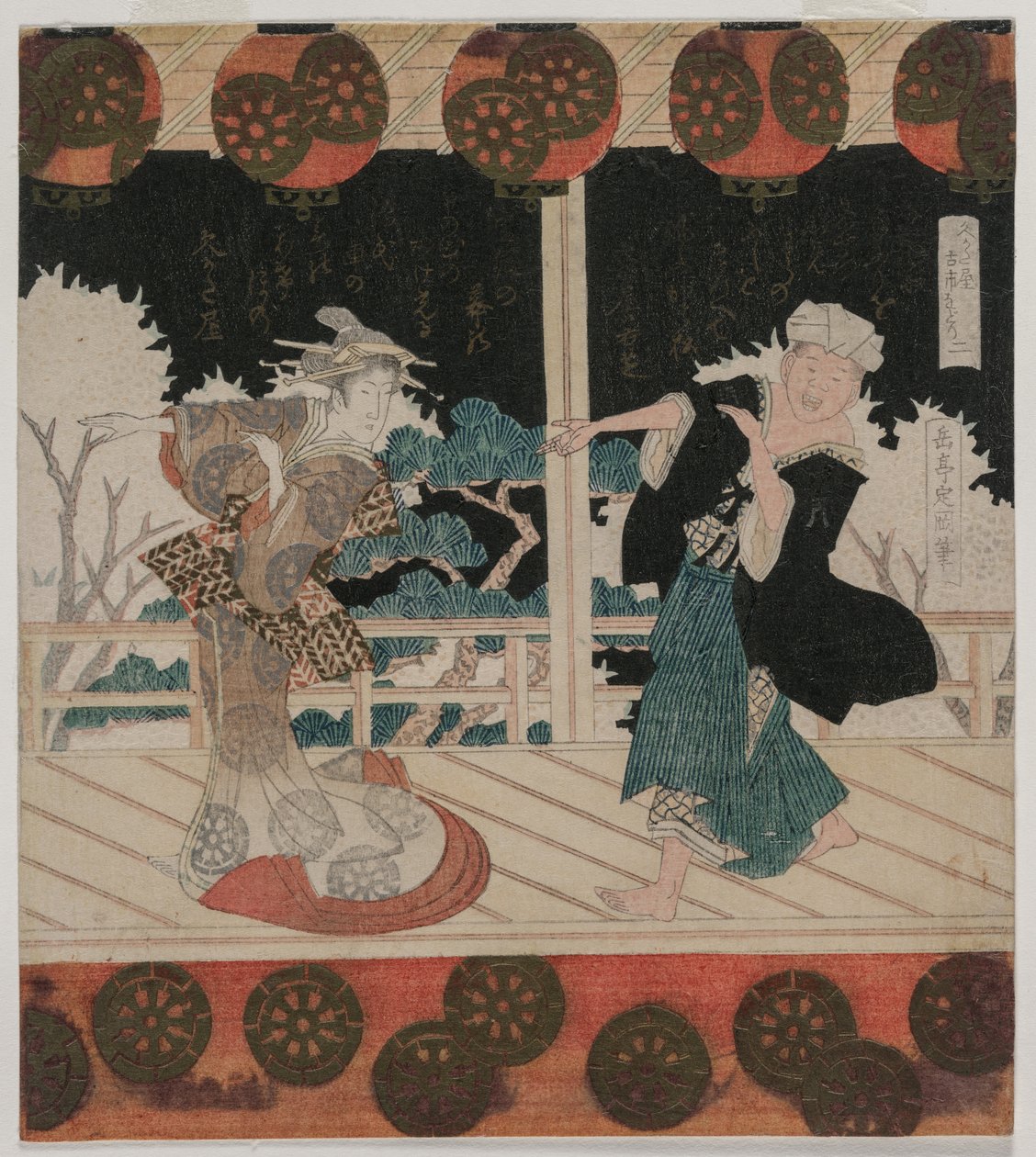 Hisagataya-ryhmän tanssi Furuichissa, 1820-luvun puoliväli. tekijältä Yashima Gakutei