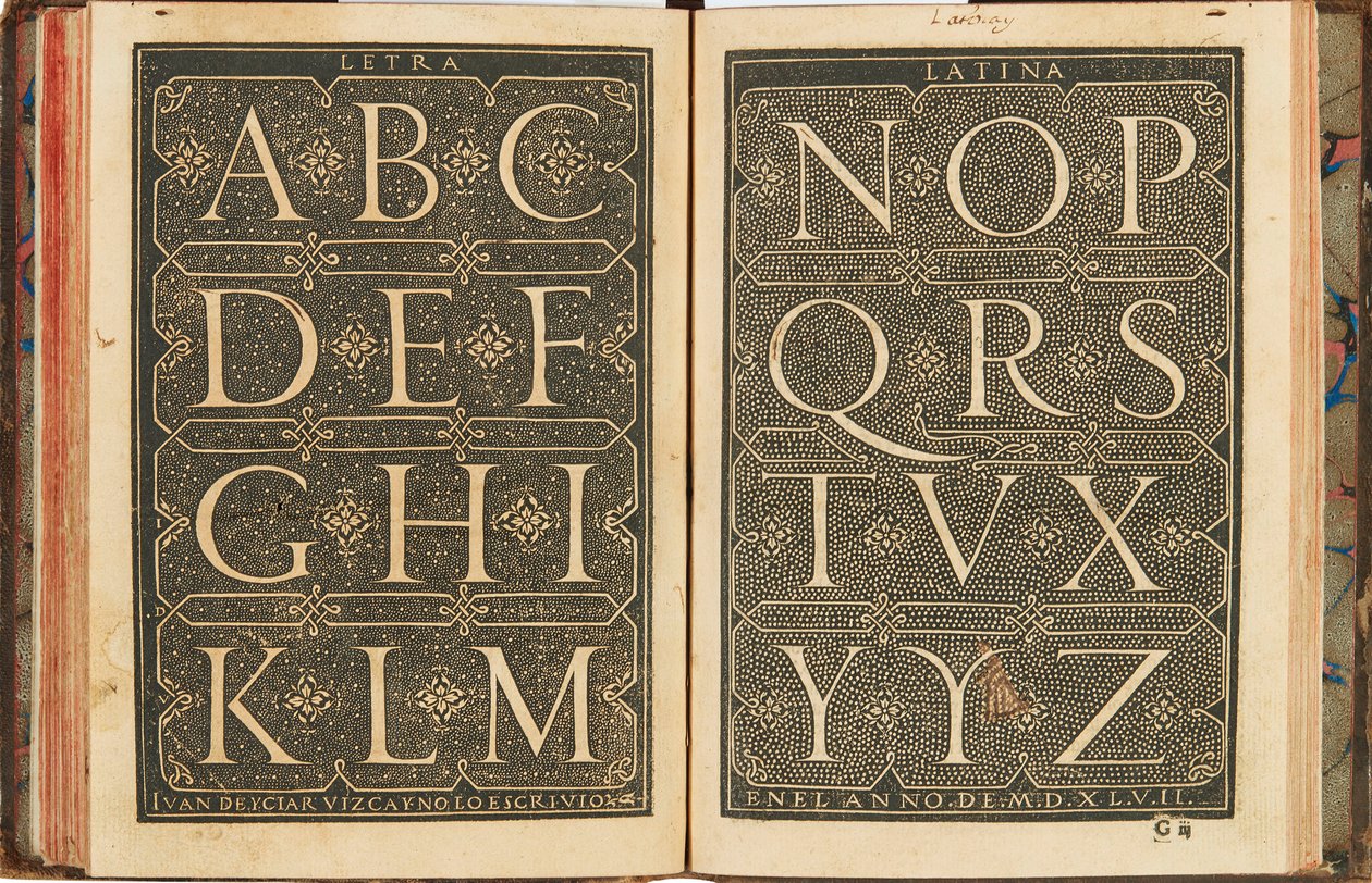 Kokoelma subtilissima, nimeltään Orthographia pratica, 1548. tekijältä Yciar