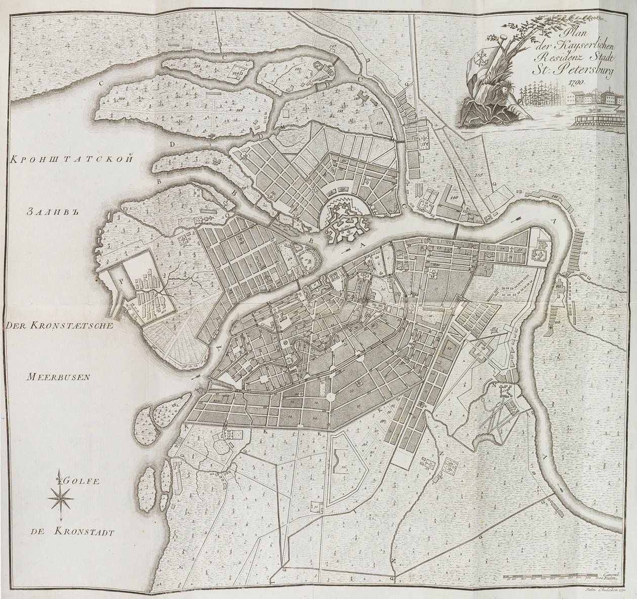 Pietarin kartta, 1790. tekijältä Yefim Maximovich Khudyakov