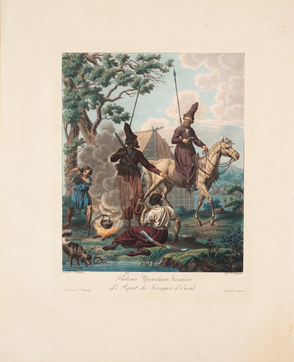 Uralin kasakkojen piketti, 1812 tekijältä Yegor Karneyev