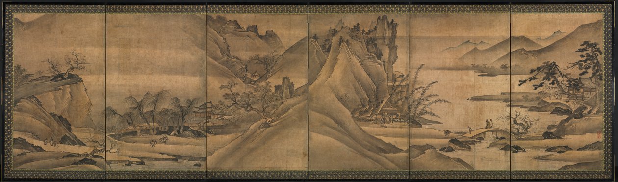 Neljän vuodenajan maisema tekijältä Yi Sumun (Korean, b. c. 1404)