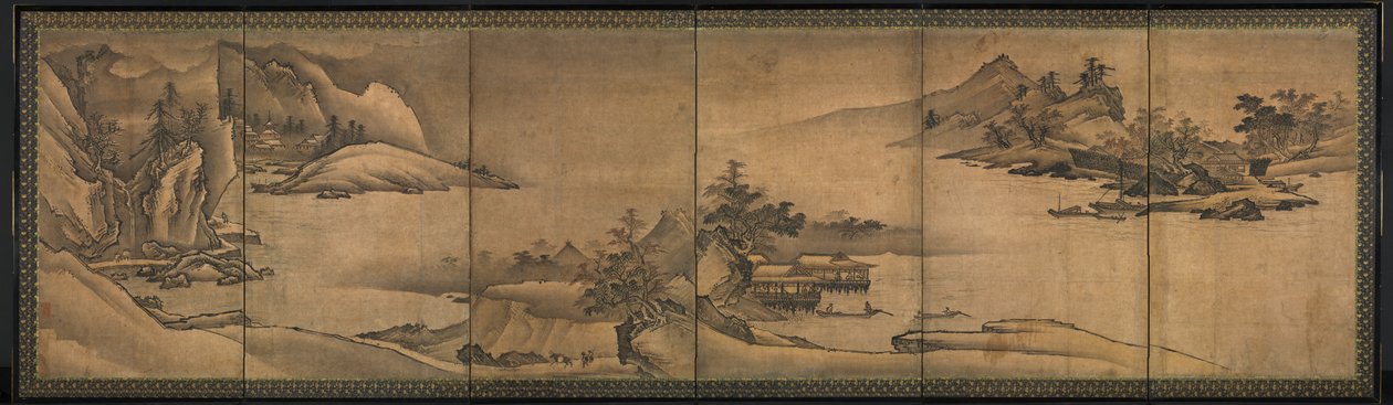 Neljän vuodenajan maisema tekijältä Yi Sumun (Korean, b. c. 1404)