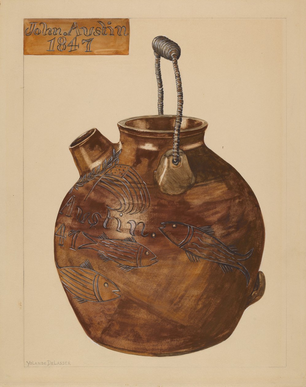 Kannu taikinaa varten, c. 1936. tekijältä Yolande Delasser