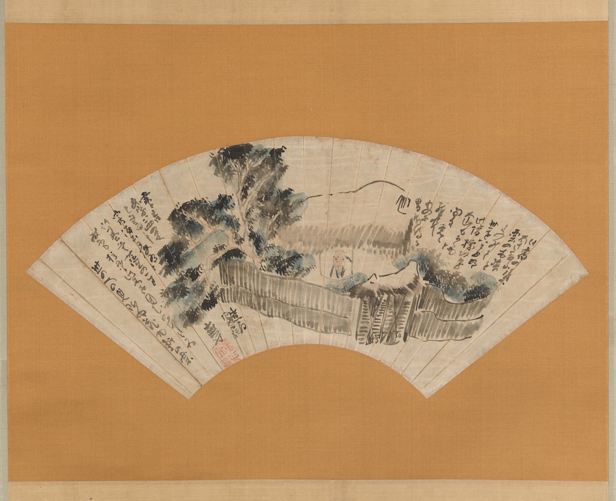 Kohtaus kapeasta tiestä syvään pohjoiseen Oku no hosomichi, ca. 1780. tekijältä Yosa Buson
