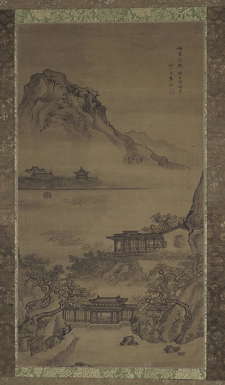 Kirkas ja viileä aamu, Qing-dynastia, 1722 (muste ja väri silkillä) tekijältä Yuan Jiang