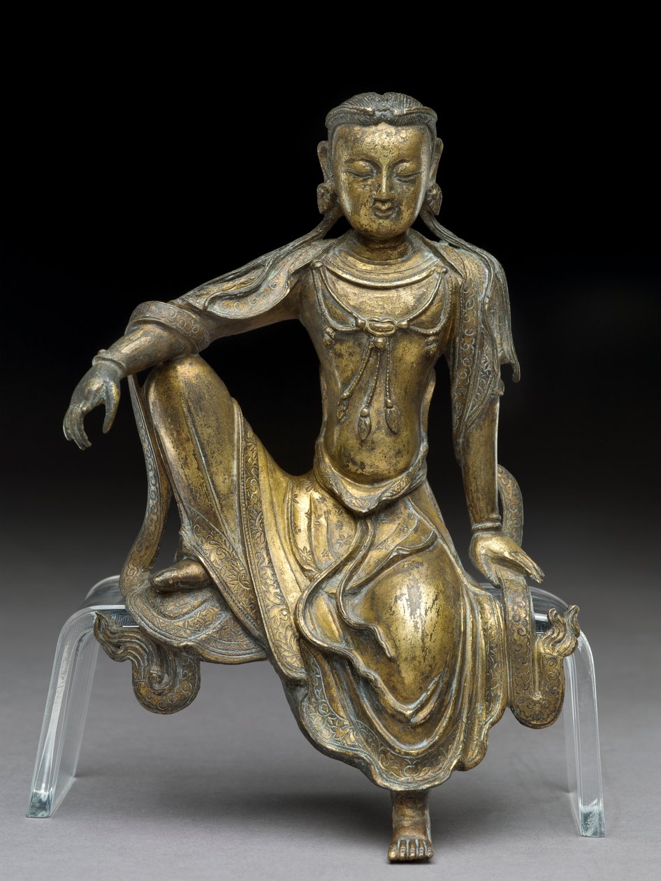 Bodhisattva Avalokitesvara, Yuan-dynastia (kullattu pronssi) (katso myös 119004) tekijältä Yuan Dynasty Chinese School