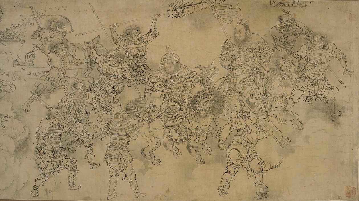 Vesiministerin seurakunta, 1200-luvun loppu - 1300-luvun alku (muste paperille) tekijältä Yuan Dynasty Chinese School
