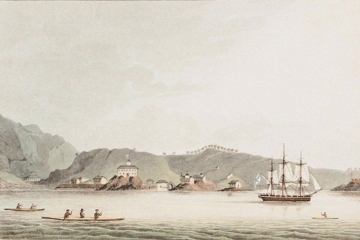 Kuvitus matkasta maailman ympäri vuosina 1803-06, Neva-laivalla, 1814 tekijältä Yuri Fyodorovich Lisyansky