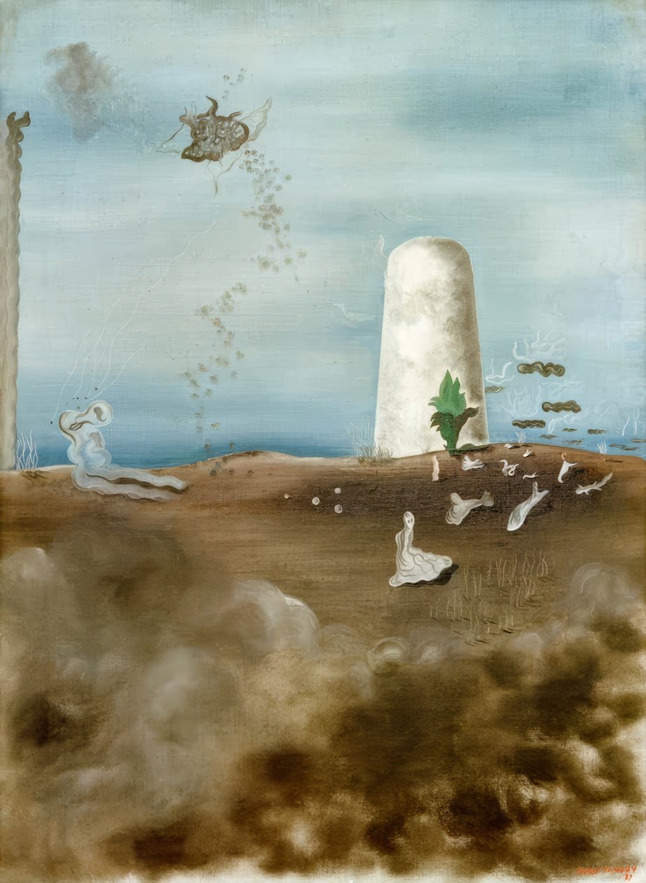 Kuollut, hänen perheensä tarkkailemassa tekijältä Yves Tanguy