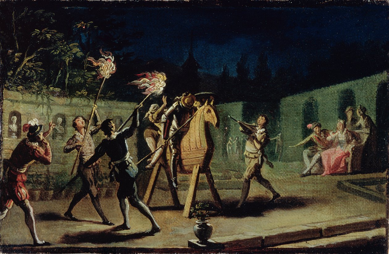 Don Quijote ja Sancho Panza ratsastavat Clavilenolla (82435-pari) tekijältä Zacarias Gonzalez Velazquez