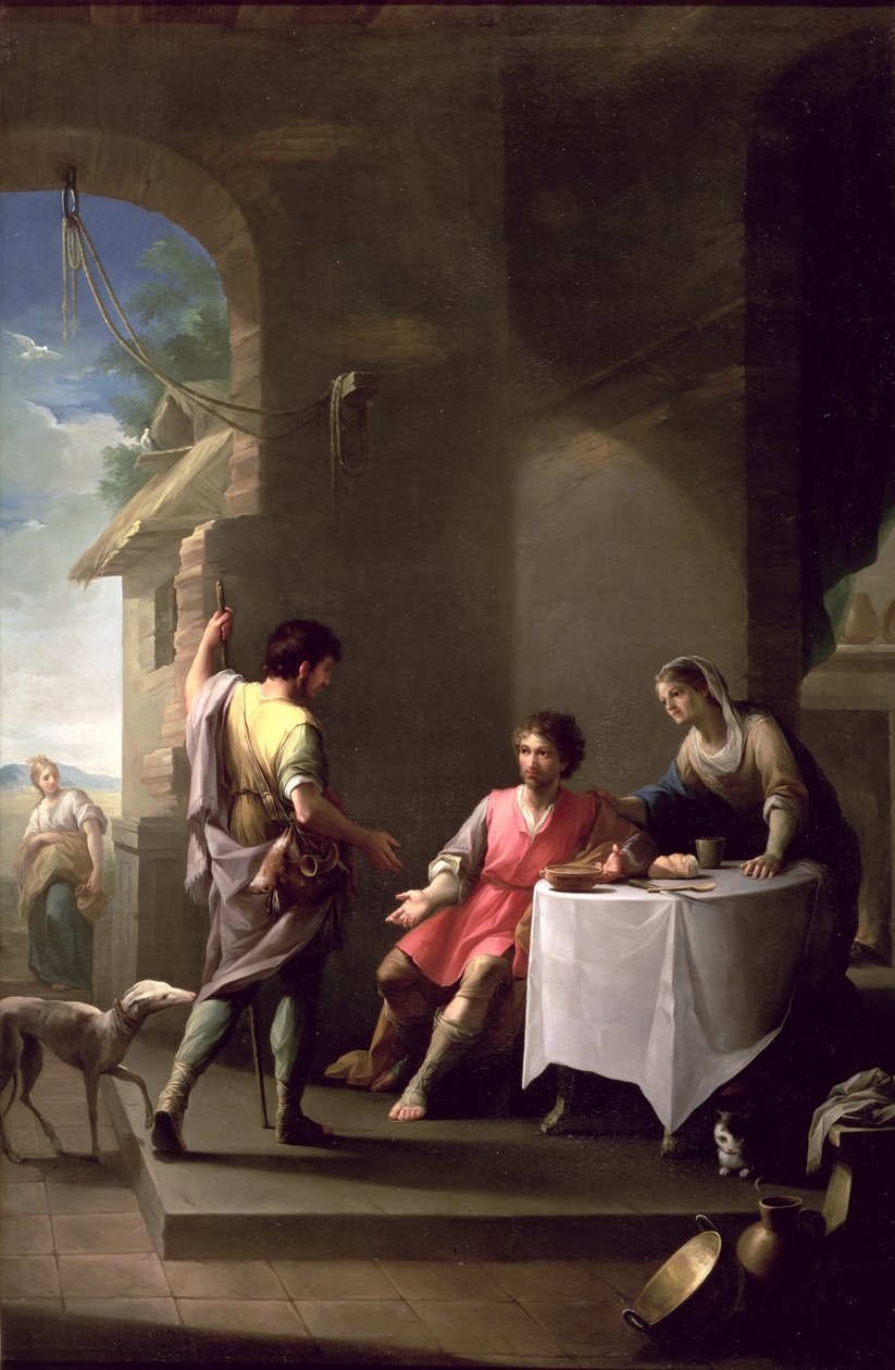 Esau myy esikoisoikeutensa Jaakobille 1790-1800 tekijältä Zacarias Gonzalez Velazquez