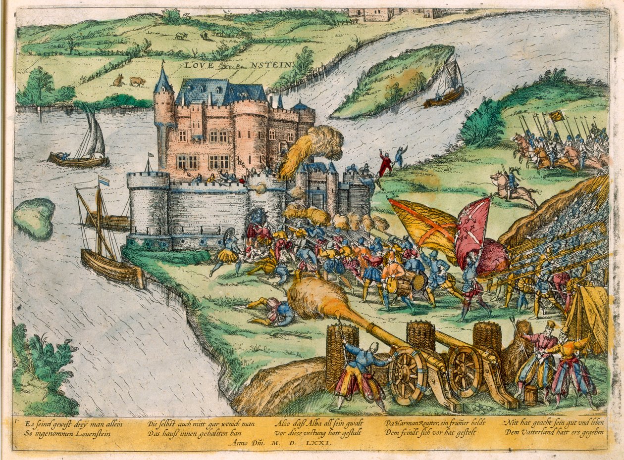 Louvainin piiritys ja Harman Reuterin sankarillisuus espanjalaisia joukkoja vastaan, 1571 tekijältä Zacharias Dolendo