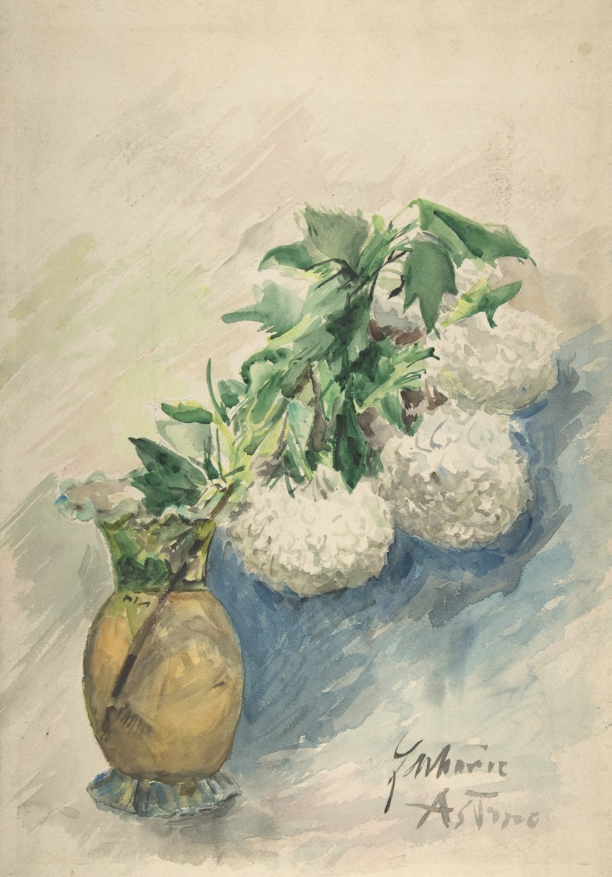 Valkoisia kukkia maljakossa, n. 1884-1904. tekijältä Zacharie Astruc