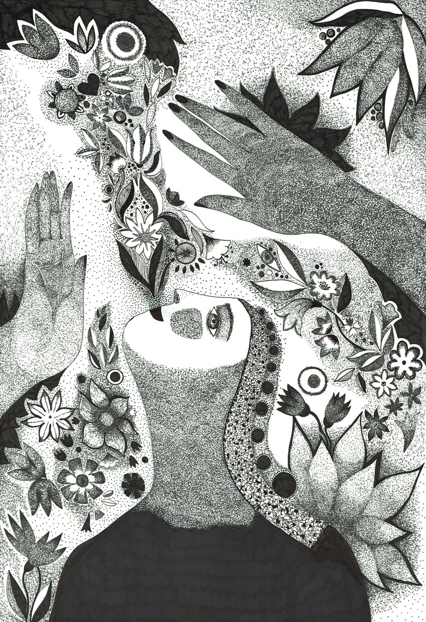 Soul Flowers, 2019 (mustepiirustus paperille) tekijältä Sabina Nedelcheva Williams