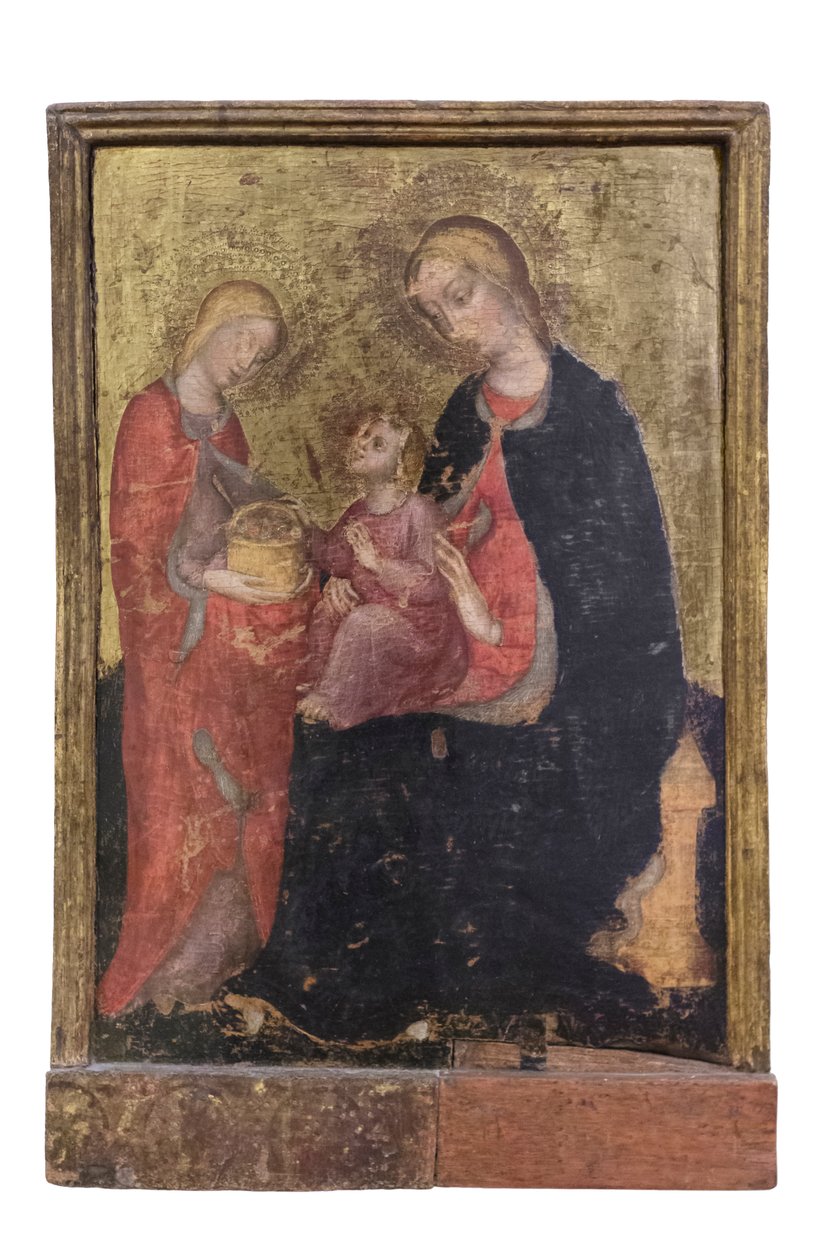 Madonna ja lapsi sekä Pyhä Ruusunen, n.1410-20 (paneeli). tekijältä Zanino di Pietro