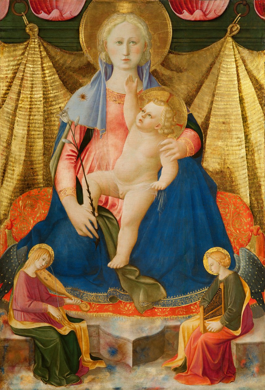 Nöyryyden Madonna kahden muusikkoenkelin kanssa tekijältä Zanobi di Benedetto Strozzi