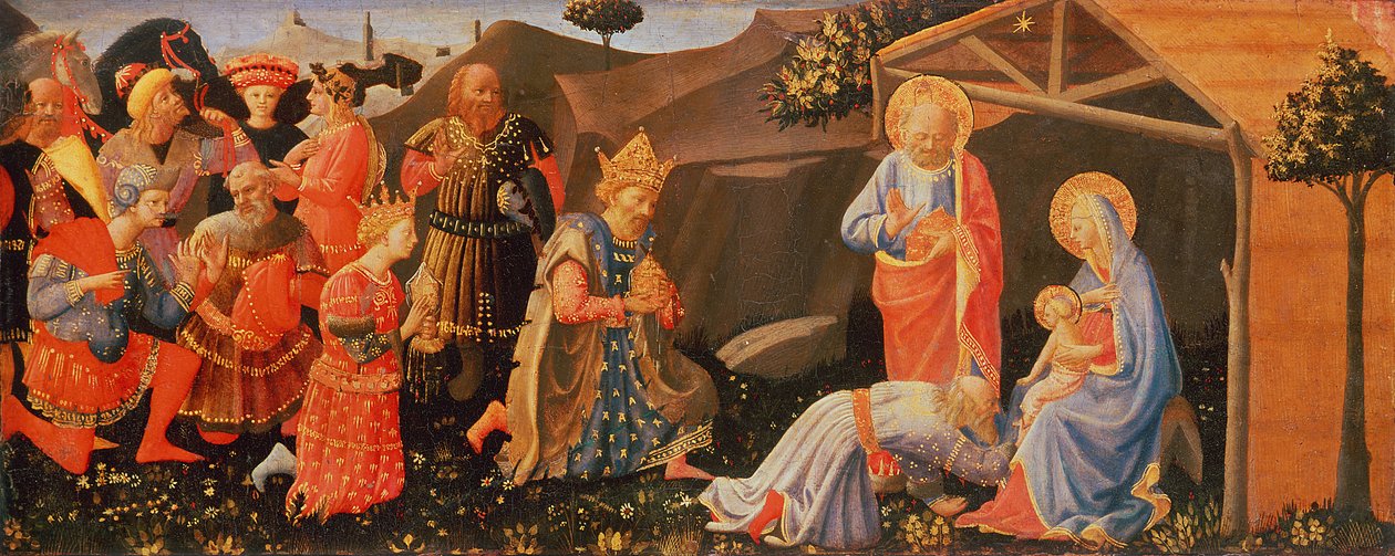 Adoration of the Magi, n. 1433-1434 (munan tempera puulla) tekijältä Zanobi di Benedetto Strozzi