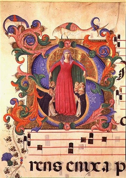 Missal 515 f.169r Madonna Misericordia, 1448-49 (lisätietoja 88925-26) tekijältä Zanobi di Benedetto Strozzi