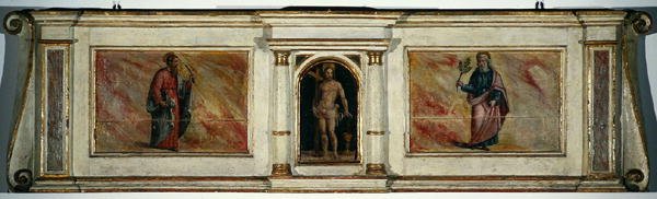 Alttari predella San Barnaban kirkosta (tempera paneelissa) tekijältä Zanobi Poggini