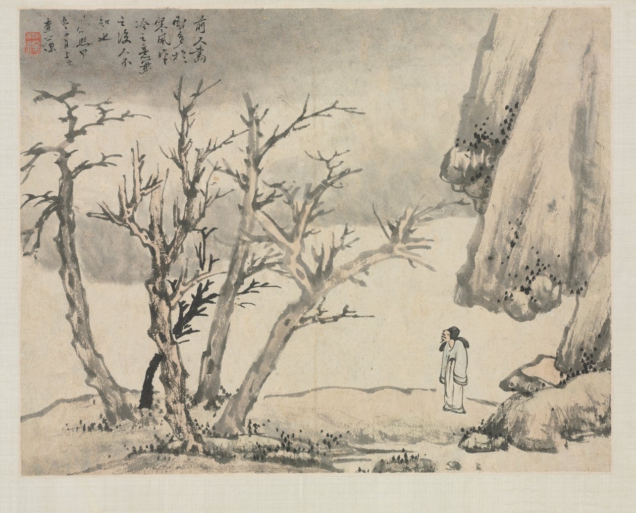 Maisemaalbumi eri tyyleillä: Luminen maisema, 1684. tekijältä Zha Shibiao