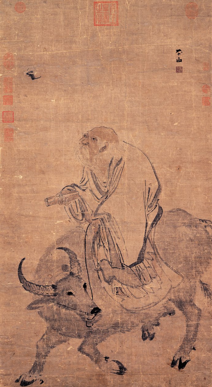 Laozi ratsastaa härällä, vuosina 1368-1644 tekijältä Zhang Lu